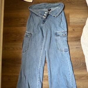 PrettyLittleThing Blue Women's Cargo Jeans